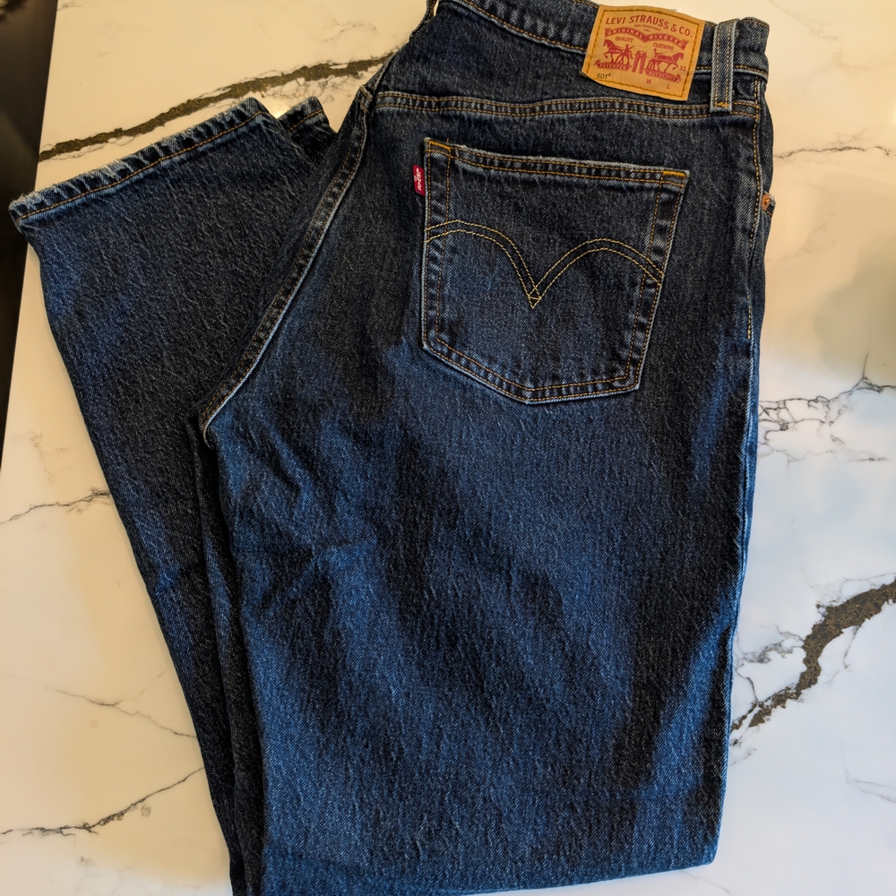 Levi's Denim Jeans Dark Blue - 501 - 32/30 Womens